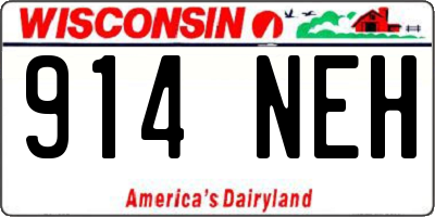 WI license plate 914NEH
