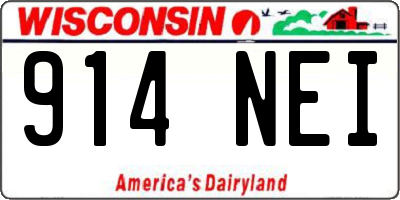 WI license plate 914NEI