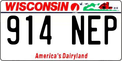 WI license plate 914NEP