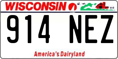 WI license plate 914NEZ