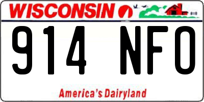 WI license plate 914NFO