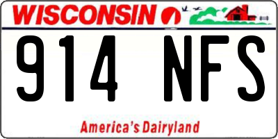 WI license plate 914NFS