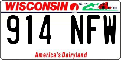 WI license plate 914NFW