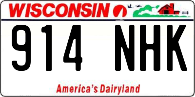 WI license plate 914NHK