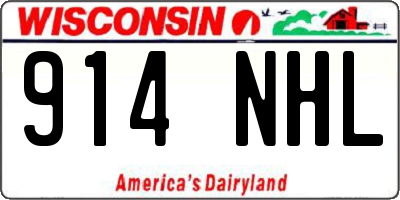 WI license plate 914NHL