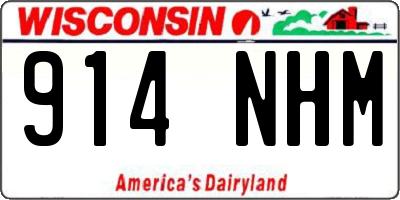 WI license plate 914NHM