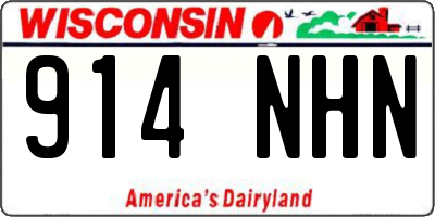 WI license plate 914NHN