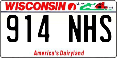 WI license plate 914NHS