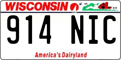 WI license plate 914NIC