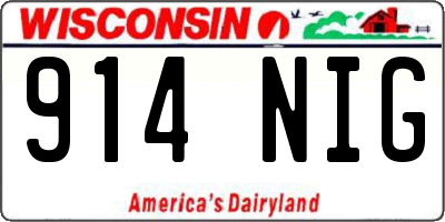 WI license plate 914NIG