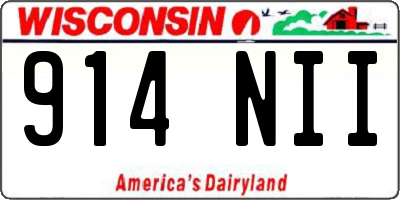 WI license plate 914NII