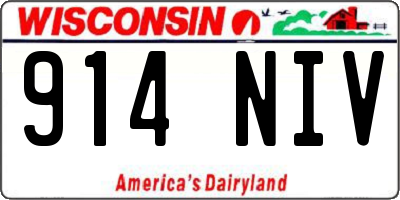 WI license plate 914NIV