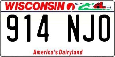 WI license plate 914NJO