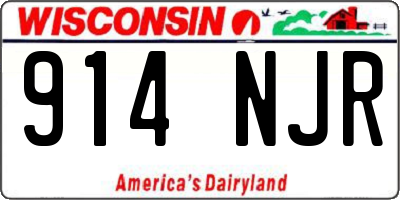 WI license plate 914NJR