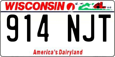WI license plate 914NJT