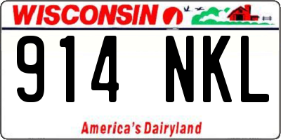 WI license plate 914NKL