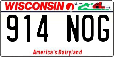 WI license plate 914NOG