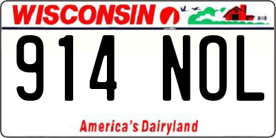 WI license plate 914NOL