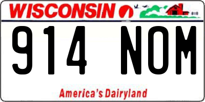 WI license plate 914NOM