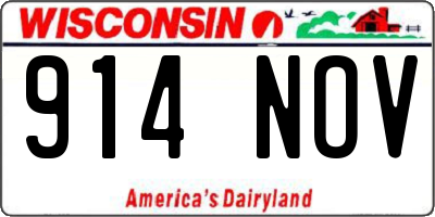 WI license plate 914NOV