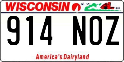 WI license plate 914NOZ