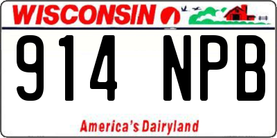 WI license plate 914NPB