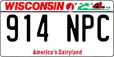 WI license plate 914NPC