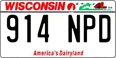 WI license plate 914NPD