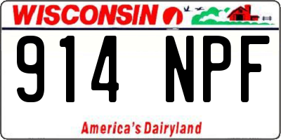 WI license plate 914NPF