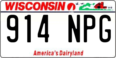 WI license plate 914NPG