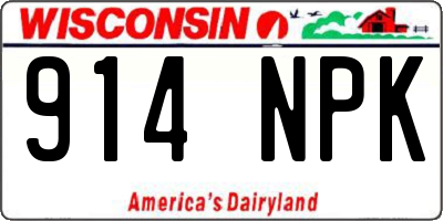 WI license plate 914NPK
