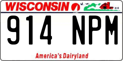 WI license plate 914NPM