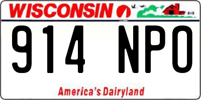 WI license plate 914NPO
