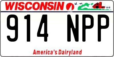 WI license plate 914NPP
