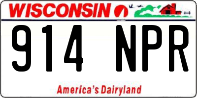 WI license plate 914NPR