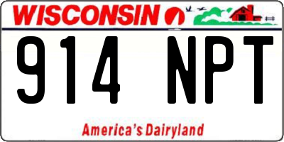 WI license plate 914NPT