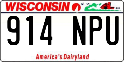 WI license plate 914NPU