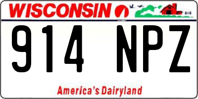 WI license plate 914NPZ
