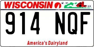 WI license plate 914NQF