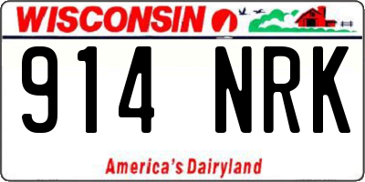 WI license plate 914NRK
