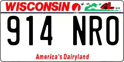WI license plate 914NRO