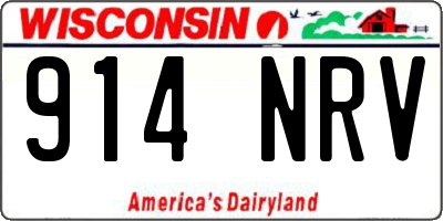 WI license plate 914NRV