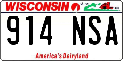 WI license plate 914NSA