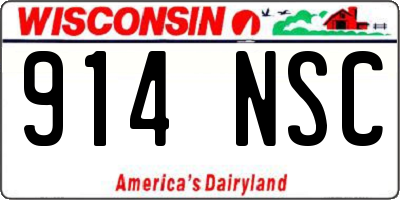 WI license plate 914NSC