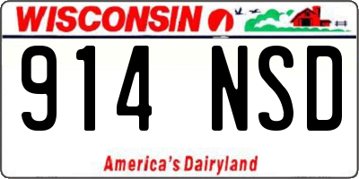 WI license plate 914NSD