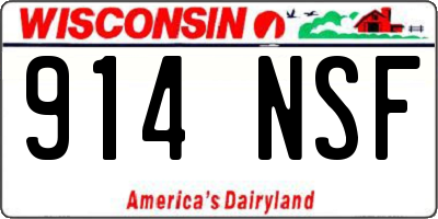 WI license plate 914NSF