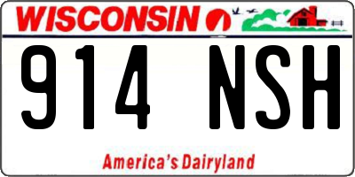 WI license plate 914NSH