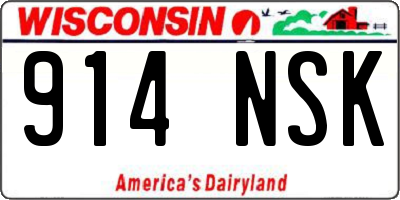 WI license plate 914NSK