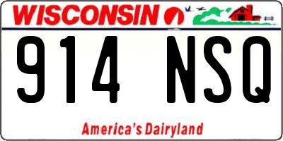 WI license plate 914NSQ