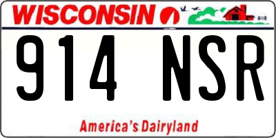 WI license plate 914NSR